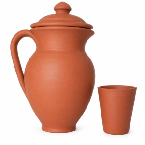 Terracotta Water Jug 1000 ML with terracotta glass 120 ML