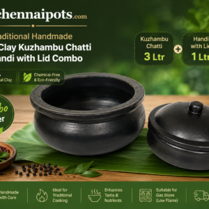 ChennaiPots Handmade Urili Type fish pot 3 ltrs & Handi1 ltr (Combo)